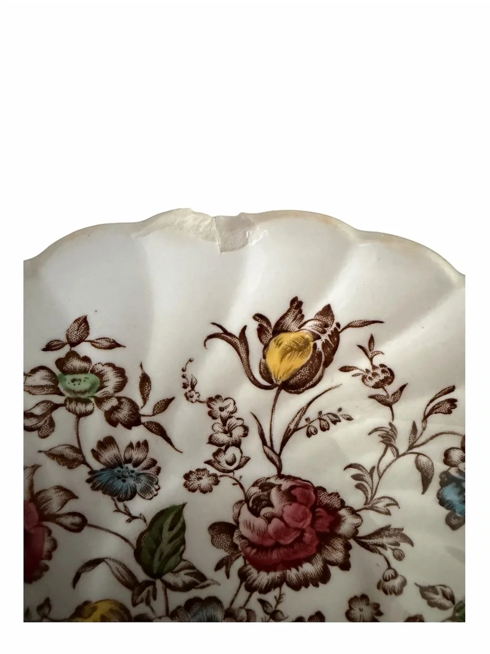 5 Vintage Staffordshire Bouquet Johnson Brothers of England 5 3/4” Saucers